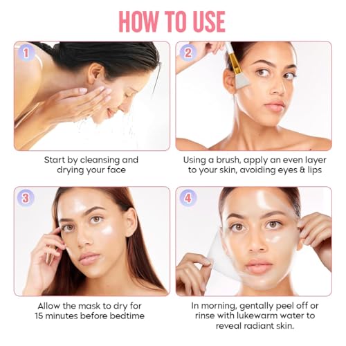 Image of Biocollagen Night Wrapping Mask with Real Collagen Peel Off Facial Mask For Glowing Skin, Deep Hydration, Anti-Aging, Korean Glass Skincare, Wrinkle Reduction, Face Pack For Women & Girls