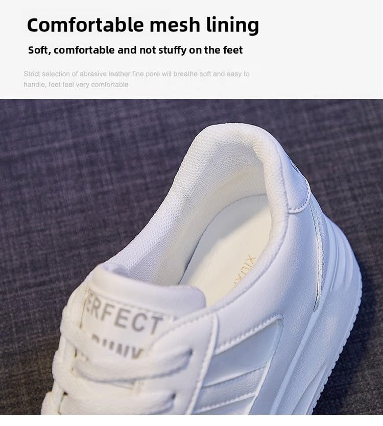 Comfortable and Breathable Wholesale Student Flat White Shoes Light Breathable Sports Board Shoes Women Street Shot Internet Celebrity Women Thick-Soled Muffin3