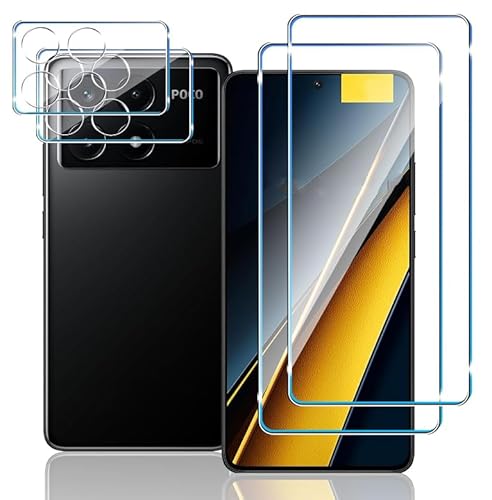 Xiaomi POCO X6 Pro 5G �����K���X�p�ی�t�B�����A[2+2 ��] �����t�B�����ƃJ�����ی�A9H �d�x�ی�K���X�A�����h�~ HD �N���A�X�N���[���v���e�N�^�[
