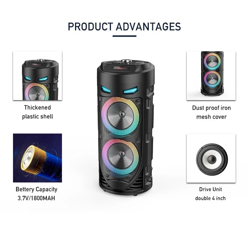 Wzmacniacz głosu, Bezprzewodowa kolumna 30W Duża moc Stereo Przenośny głośnik Bluetooth Subwoofer Głośniki basowe na imprezę