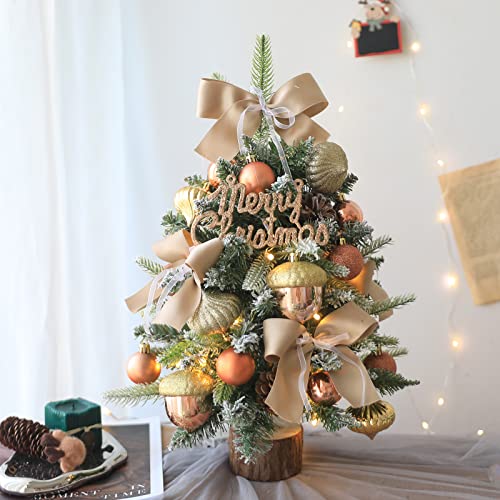 Lucky Monet 18Inch Tabletop Christmas Tree Mini Artificial Snow Flocked Pine Xmas Tree For Table Top Desk Home Office Shop Décor #TOP1