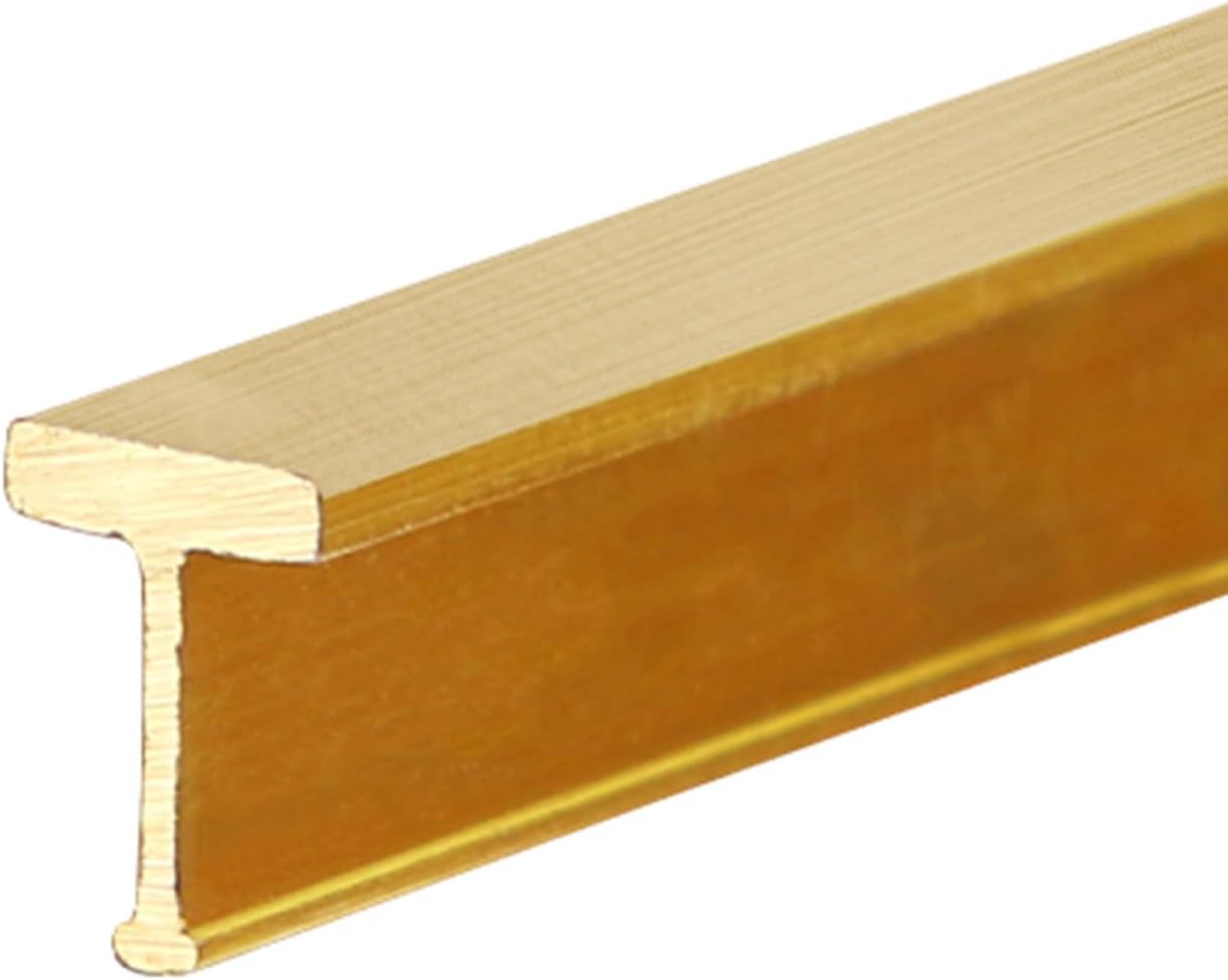 CMYUN Brushed Solid Brass Floor Transition Strip, Wood to Tile Threshold Strip for Doorways, Cuttable Edging Trim Strip/Decorative Strip, 1m Long (Size : W5xH20mm(0.2"x0.79"))