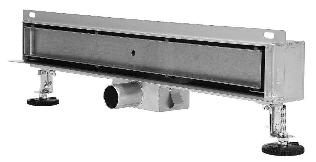 FALA Brick Duschrinne mit Wandablauf befliesbar, Komplettset mit Bodenbefestigung (50 cm)