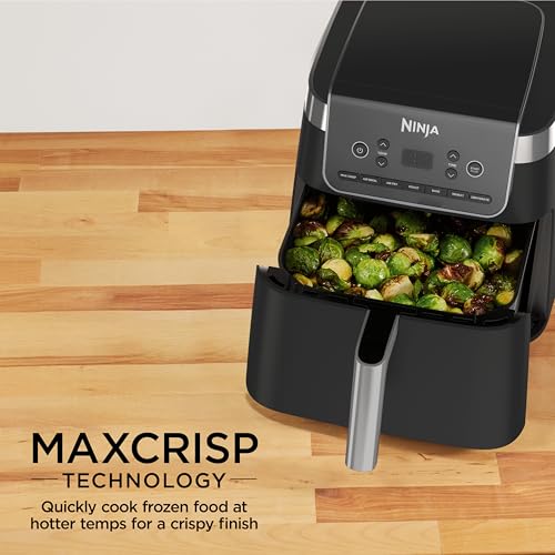 Image of Ninja | Air Fryer Pro XL | 6.5QT Capacity fits up to 9lbs of Wings| 7-in-1 Max Crisp, Broil, Air Fry, Roast, Bake, Reheat & Dehydrate | Dishwasher Safe Parts | Space Saving | Grey | AF182AMZ