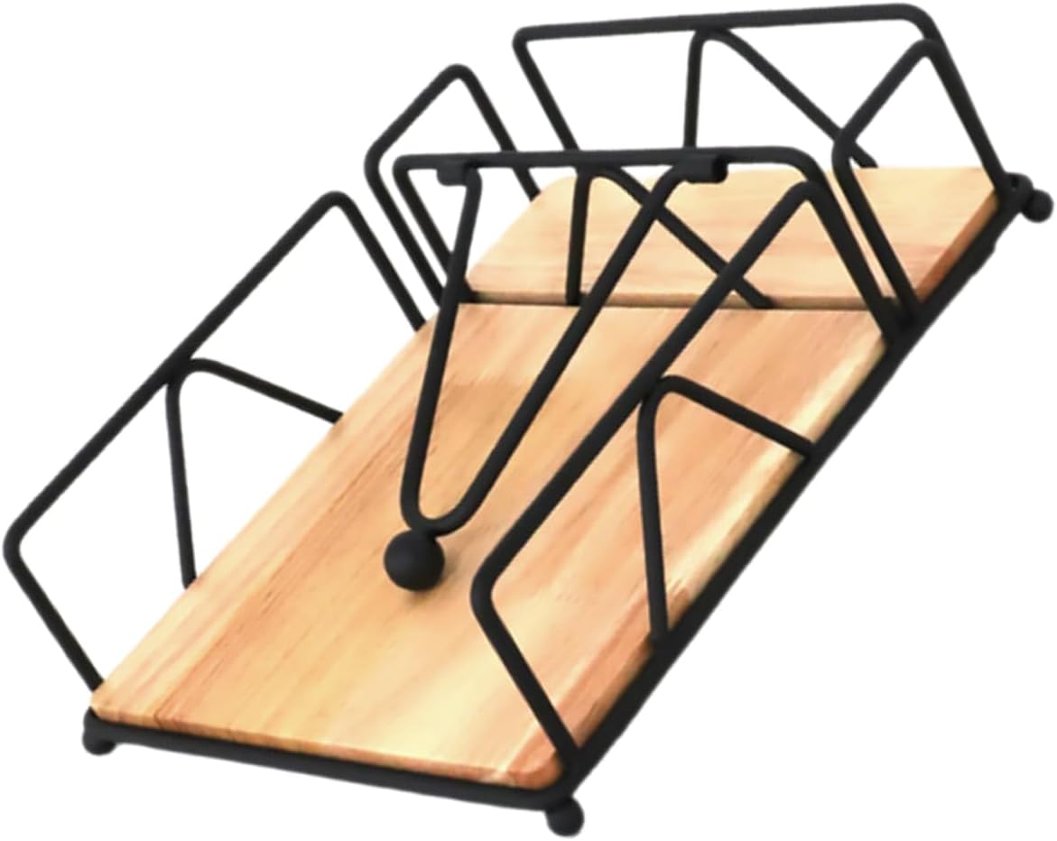 Generic Napkin Holder Dispenser Paper Plate Holder Dishwasher Cutlery Basket Paper Towel Holder Wall Mount Stainless Cover Office Storage Cottage Core Decor Unique Condiment Car Iron Black