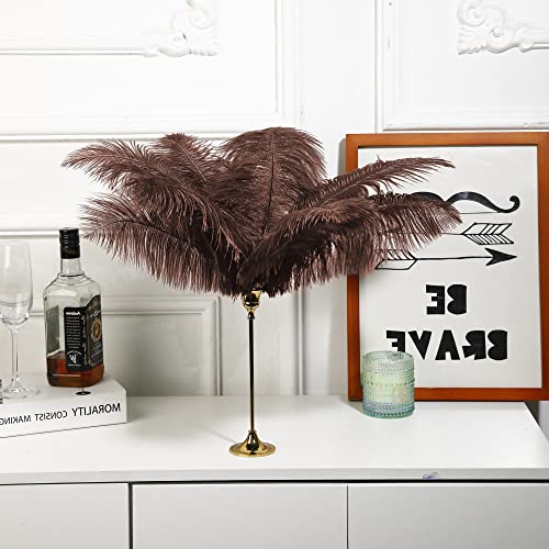 Ballinger Brown Large Ostrich Feathers - 12Pcs 12-14inch Big Feathers for Vase,Wedding Party Centerpieces,Flower Arrangement and Home Decoration(Brown) by Ballinger - Image 4