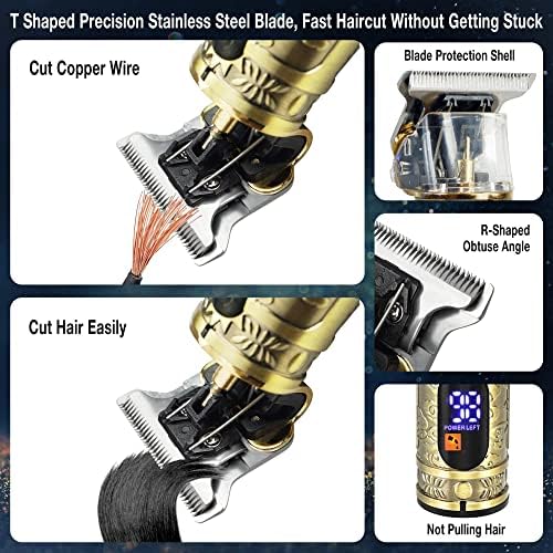 Beard Trimmer Professional Hair Clippers Men, Electric Cordless Hair Trimmer with LCD Screen & Sharp Blades, Rechargeable Clippers for Men Haircut Body Grooming Kit