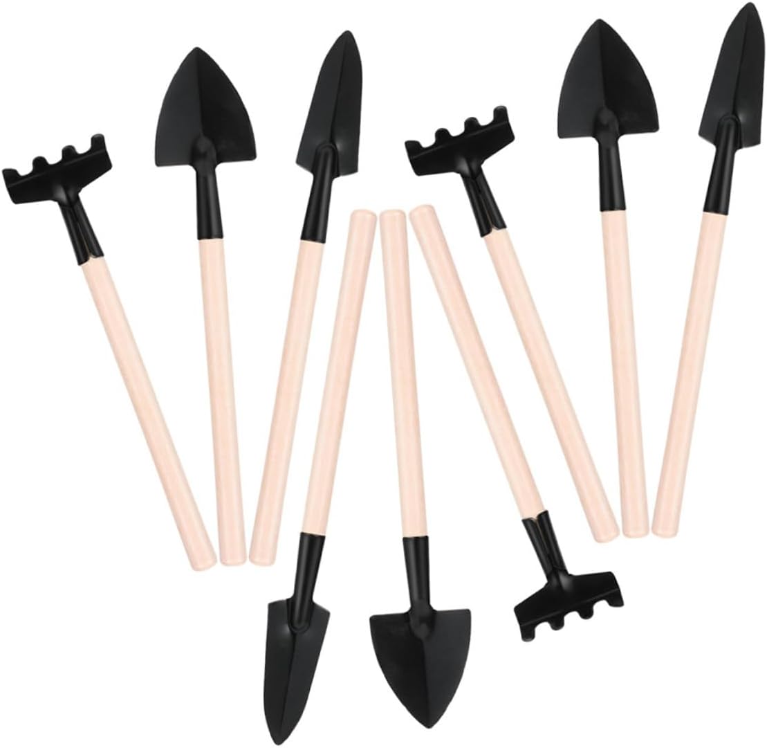 MAGICLULU 9pcs Mini Gardening Tool Set with Wooden Handles, Garden Trowel, Shovel and Rake for Bonsai, Succulent and Vegetable Planting, Transplanter Kit for Indoor and Outdoor Use