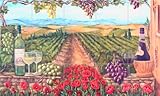 Ceramic Backsplash Tile Mural Wine Themed Kitchen - Tuscan Vista - Rita Broughton