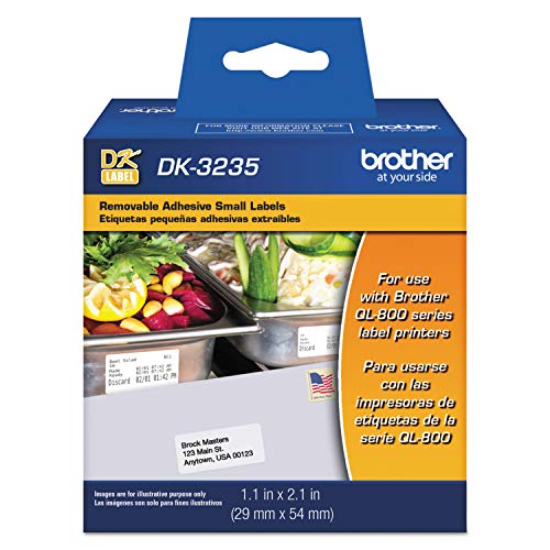 Image of Brother Printer Die Cut Removable Adhesive Small Labels (DK3235), White