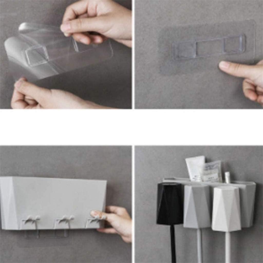 Simple Toothbrush Cup Holder, Punch Free Multi Function Mouthwash Cup Set, Wall Mounted Bathroom Toothbrush Storage(E)