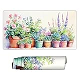 マウスパッド 植物プランター 大型 防水 ゲーミング マウスパッド 70 x 40cm 拡張 キーボードパッド 滑り止めゴム底 滑り止め デスクマット おしゃれ キーボードパッド マウス対応 耐洗い表面 快適操作性 ゲーム 仕事 ホーム用 オフィス 女性へのプレゼント J-986
