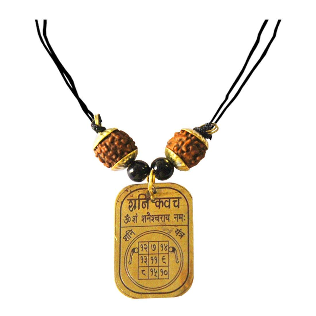 devama the divine Handmade Designer Mantra siddh Shree Shani kavach Yantra Golden Brass Yantra Pendant for Men/Women/Boys/Girls-picture-11