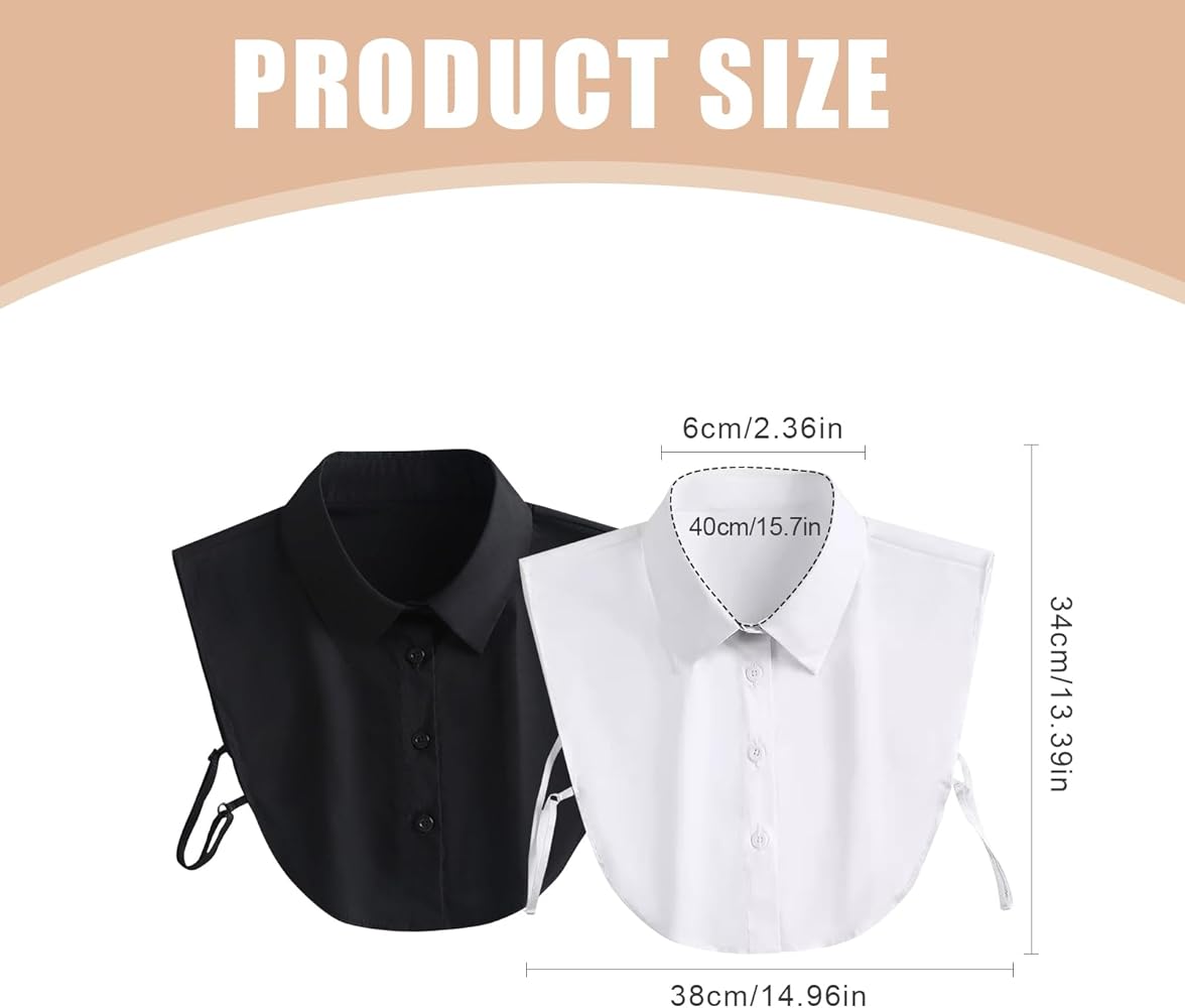 ZYEKIU 2 Pièces Col Amovible Femme, Chemise à La Mode Et