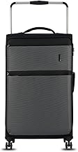 it luggage World's Lightest Polyester Bag | Debonair- Black-Large-80Cm | Softsided | Check-In Spinner Luggage | 8 Wheel Trolley Bag