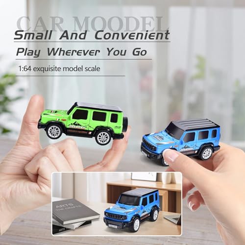 Image of Bestie toys Remote Control Small Car, 1:64 Scale Off-Road RC Car, USB Rechargeable 2.4GHZ Three Speed Indoor Alloy Vehicle for Kids (Offroad Jeep), Multicolor