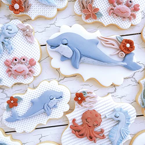 Moule silicone décoration gâteaux mer avec deux dauphins de tailles différentes