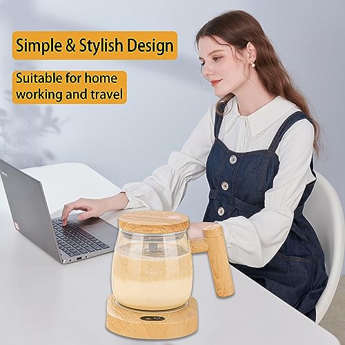 Image of Self Stirring Mug, 400ML Self Stirring Coffee Mug Electric Mixing Mug High Borosilicate Glass Mixing Coffee Mug With 55 Constant Temperature Coaster Suitable for Coffee /Milk /Protein Powder