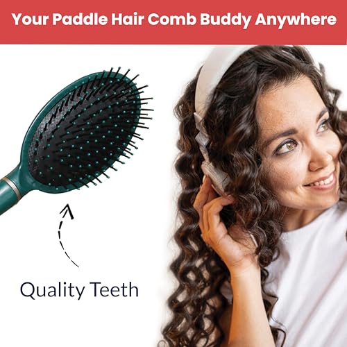 Image of TEMPERIA (1 pcs) Hair Comb for Women & Men - Paddle & Flat Hair Brush For Adding Curls, Volume & Waves - Premium & Ergonomic Hairbrush (Random Colors) (MN02)