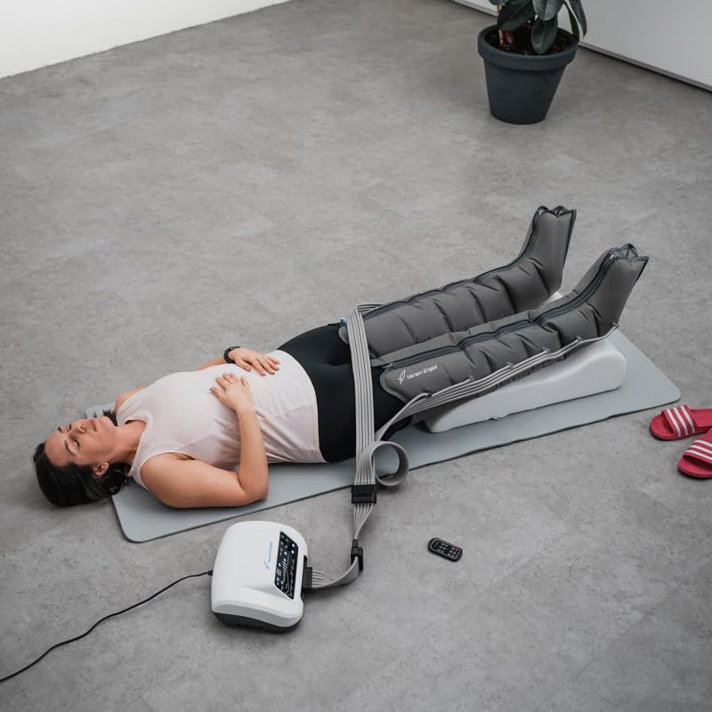 Venen Engel 6 Premium Medical avec pantalon Lymph-Flow | 6 programmes de massage | Certifié médical pour troubles veineux et lymphatiques | Traitement de la cellulite
