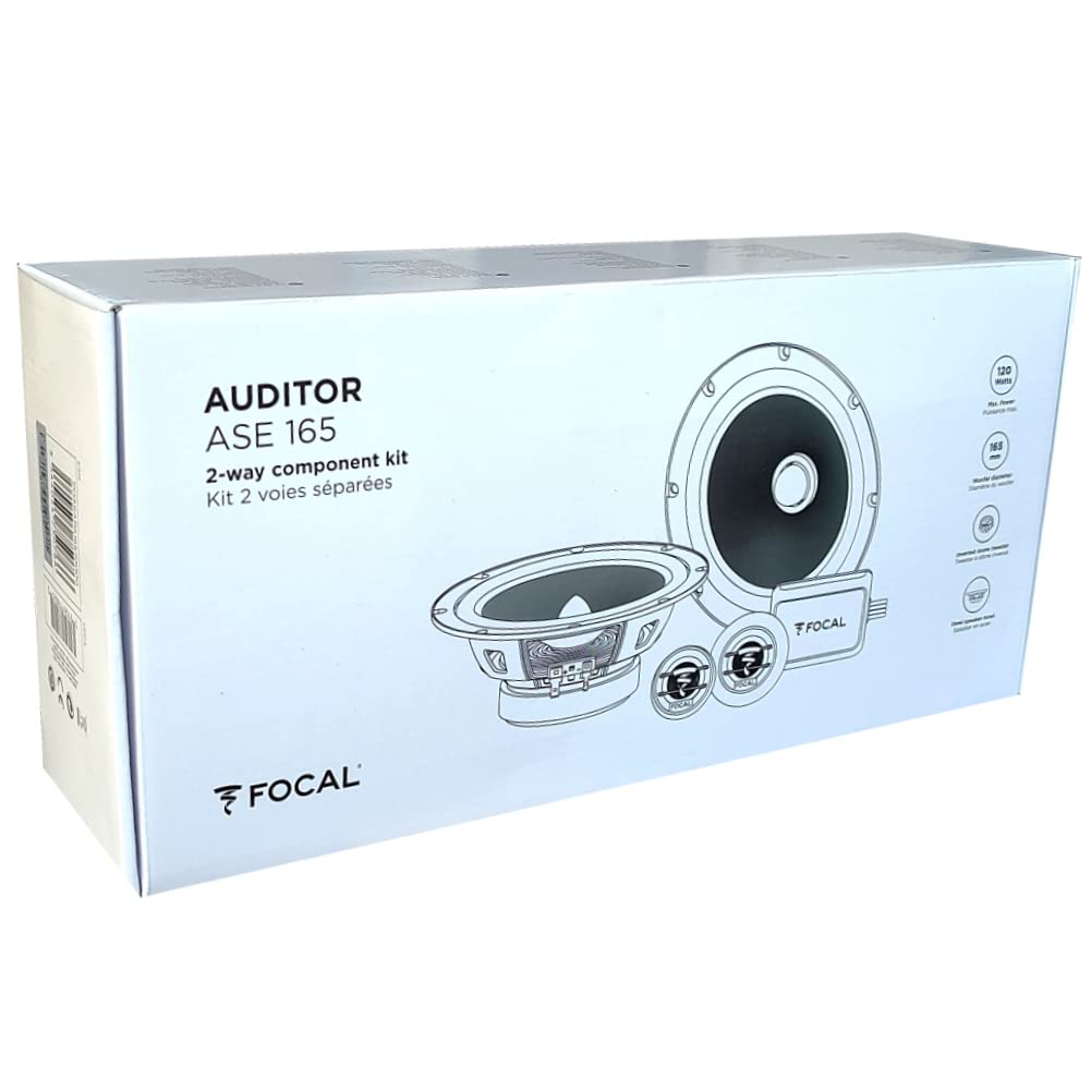 ZESTAW DO FOCAL AUDITOR ASE-165 ASE165 1 zestaw 2-drożny 6,5" 16,5 cm 60 W RMS 120 W maks. z 2 woofer 2 tweeter 2 crossover 91,5 dB + maskownice i 5 bezpłatnych naklejek na parę