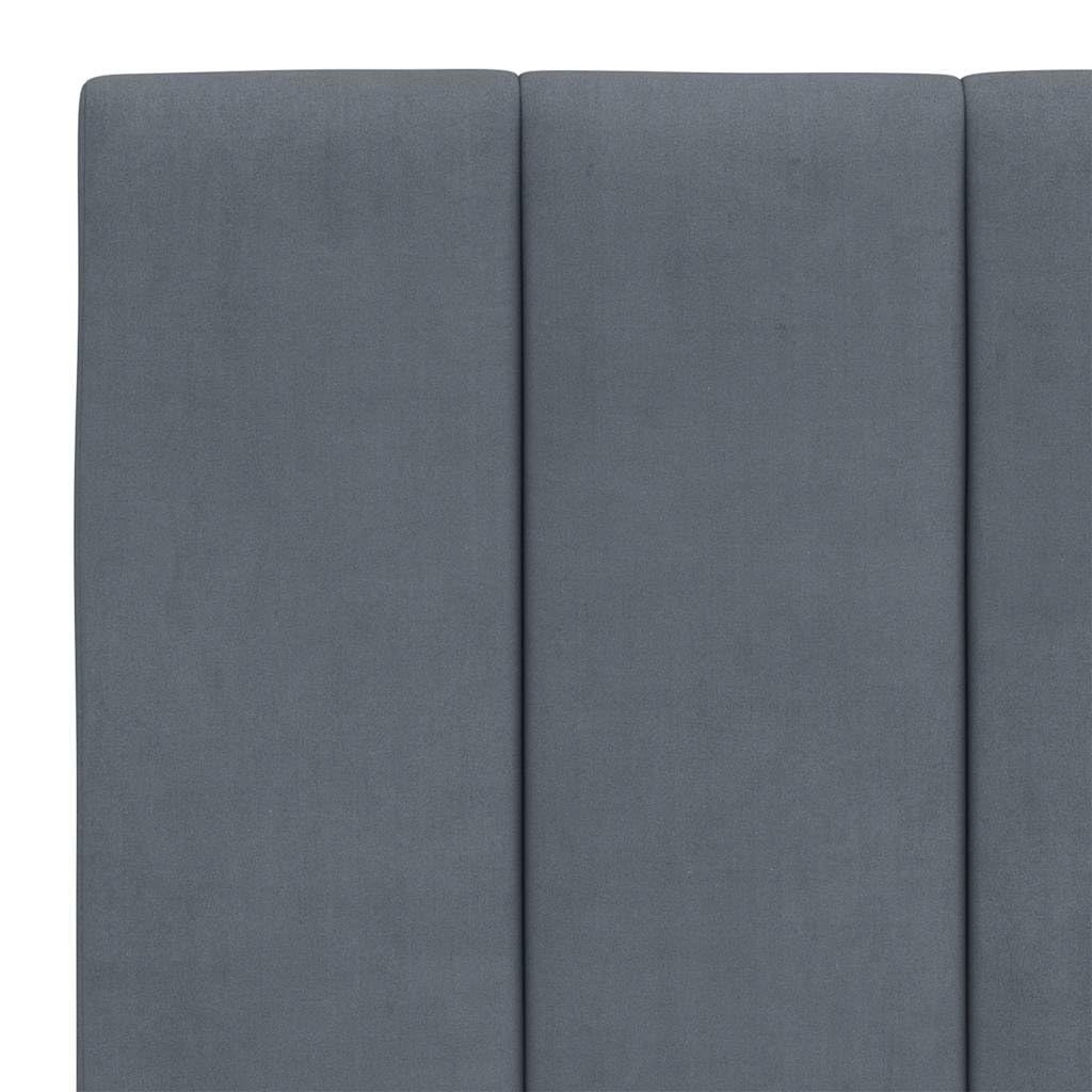 vidaXL Kopfteil Kissen Hanko, Kopfteilkissen mit Linien-Design, Bett Kopfkissen mit Klettverschlüssen auf Rückseite, Kopfteilpolster Kopfpolster, Hellgrau 120cm Samt