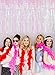 ShiDianYi Metallic Foil Fringe-Backdrops-Transparent White-6FTX8FT Tinsel Party/Window/Door Decorative Fringe Curtains(Pack of 2) (Transparent White)