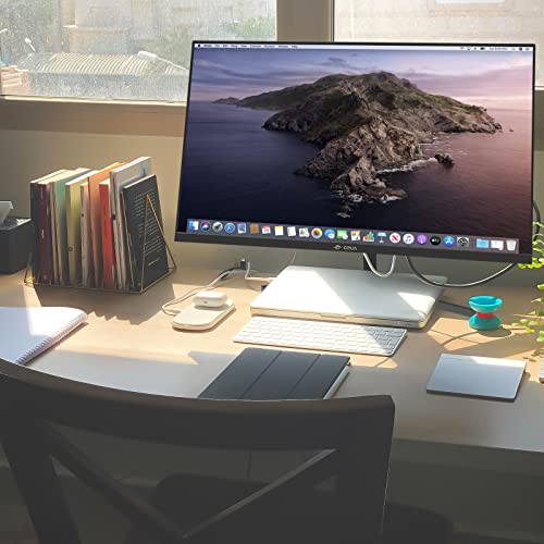 CRUA 22 Inch Monitor, FHD(1920x1080P) 75HZ VA Desktop Computer Monitor, 3 Sides Narrow Bezel 178° Wide Viewing Angle Business Office Display with Eye-Care Technology, Support VESA, VGA&HDMI Port-Black