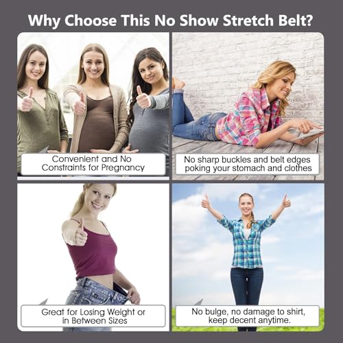 Invisible Women Stretch Belt with Flat Buckle for Jeans Pants Dresses4