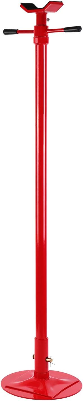 Underhoist Support Stand, 1 Ton Capacity Under Hoist Jack Stand, Lifting from 52" to 75", Bearing Mounted Spin Handle Pole Jack, Self-Locking Threaded Screw, Support Vehicle Components