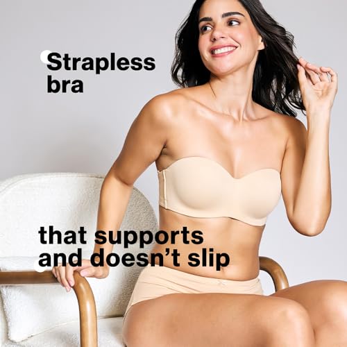 Image of NYKD NYB027 Cotton Padded Wired Multiway Strapless Bra Anti Slip Seamless Bonded Neckline Detachable Straps (Plus