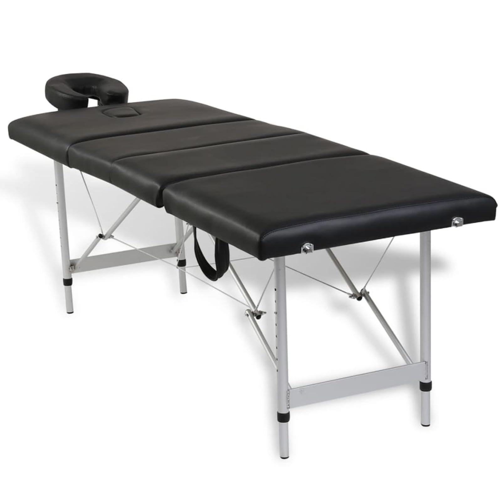 ZEYUAN Camilla de Masaje Plegable 4 Zonas Estructura de Aluminio Negra, Apoyabrazos Tattoo, Camilla Tattoo, Camilla Estetica, Camilla De Espalda, Cama De Masaje, Mesa De Masaje 110099