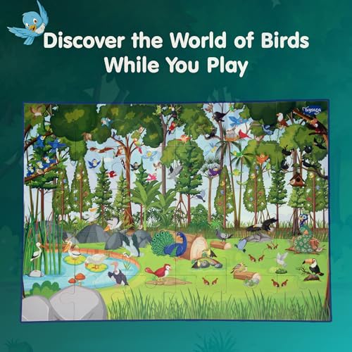 Image of Find The Character | Birds! Our Flying Friends 30-Piece Floor Animals Jigsaw Puzzle for Kids 3+ with Find The Sparrow-DIY Activity | Educational Toys for 3 Year Old | Jigsaw Puzzle Animals