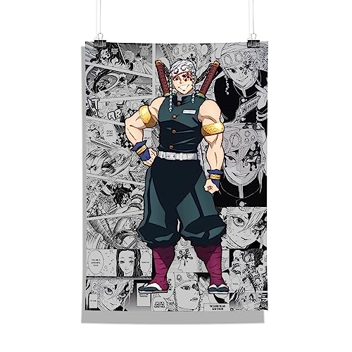 Image of MCSID RAZZ - Tengen Uzui - The Sound Hashira Demon Slayer - Design A4 Size Poster (With Frame) - Best Gift For Demon Slayer Fans /Best Artifacts To Your Home & Decor /For Anime Fandom