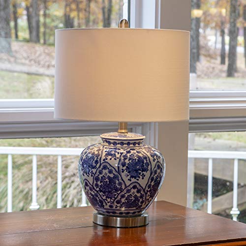 Décor Therapy Tl7912 Floral Ceramic Table Lamp, Blue/White #TOP7