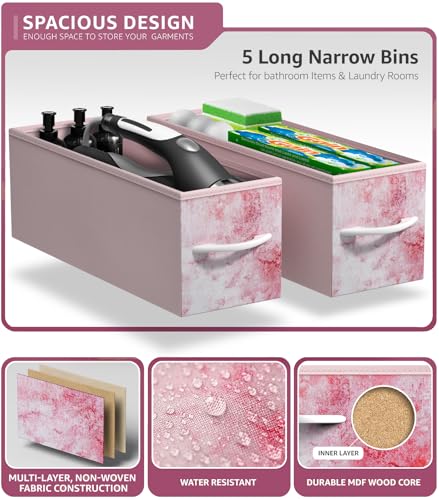 Sorbus 5-Drawer Narrow Dresser for Bedroom (Tie Dye Pink) - image 5