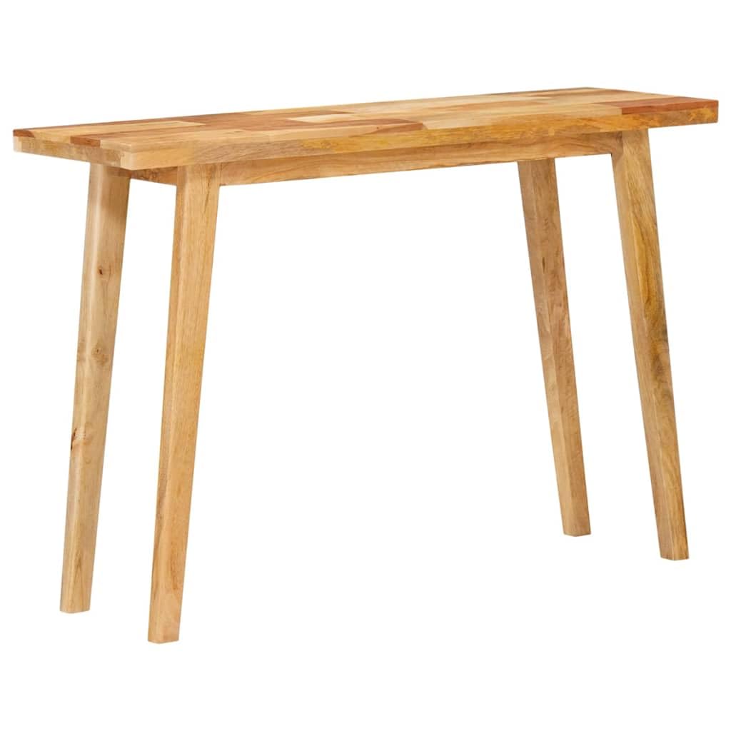 Tavolo da pranzo in legno massiccio di mango naturale, 100 x 35 x 75 cm, per sala da pranzo, cucina, interni, stile rustico con gambe stabili a colonna, per cene in famiglia