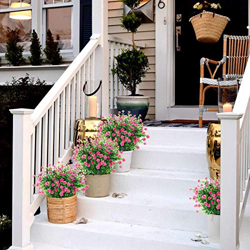 Ksnnrsng-4-pezzi-Fiori-Artificiali-Finti-Piante-Artificiale-Arbusti-Ramo-Resistente-ai-Raggi-UV-Balcone-per-Giardino-Decorazioni-Esterna-Della-Scatola-di-Del-Cortile-Della-Finestra-di-Casa-Rosa