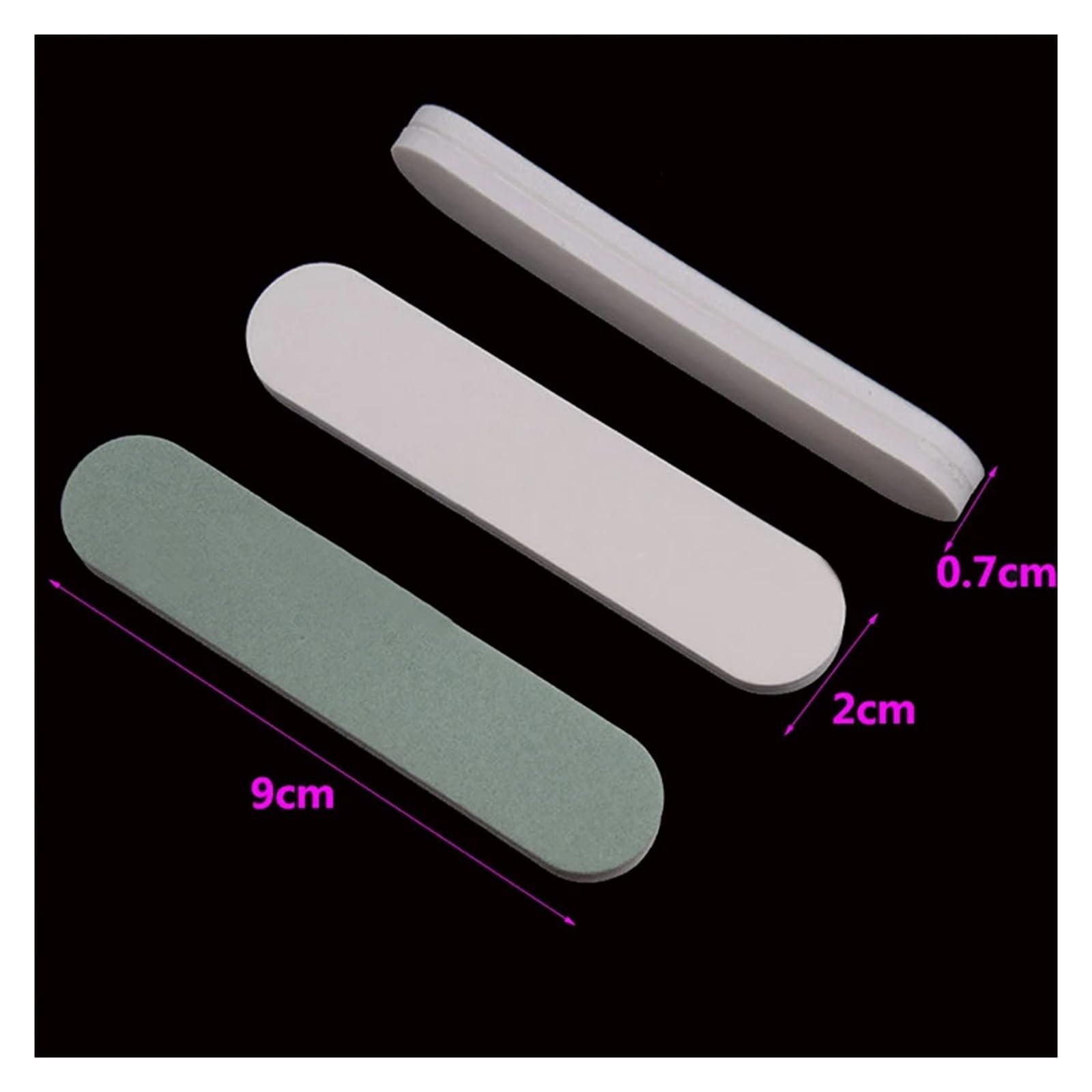 Dubbelsidig nagelfil, nagelbuffert sandblock 100 szt. bloków ściernych do zdobienia paznokci, do manicure i pedicure, białe i jasnoniebieskie, 9 x 2 x 0,7 cm