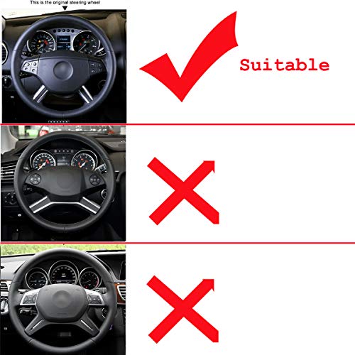 Loncky Auto Genuine Leather Steering Wheel Covers For Mercedes Benz M-Class Ml350 Ml500 Ml550 Gl-Class Gl320 Gl450 Gl550 R-Class R320 R350 R500 Accessories #TOP5
