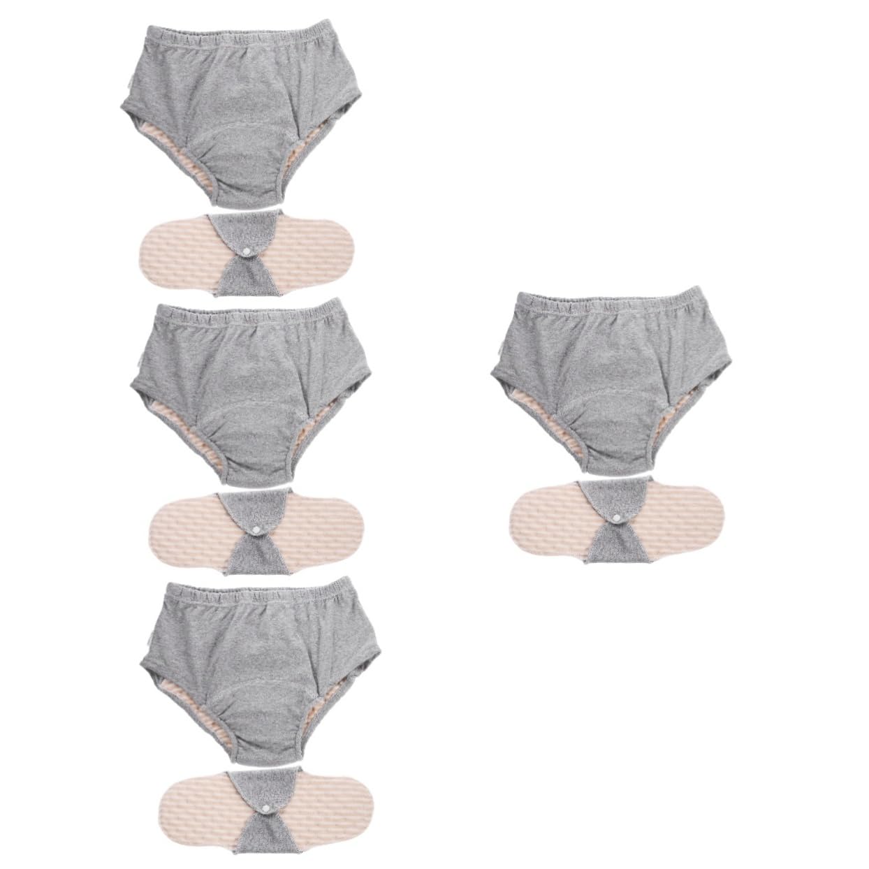 FOMIYES 4 Pezzi Pannolini Per Anziani Lavabili Riutilizzabili Biancheria Intima A Prova Di Perdite Biancheria Intima Per Adulti in Cotone Comodo Per Uomini E Donne