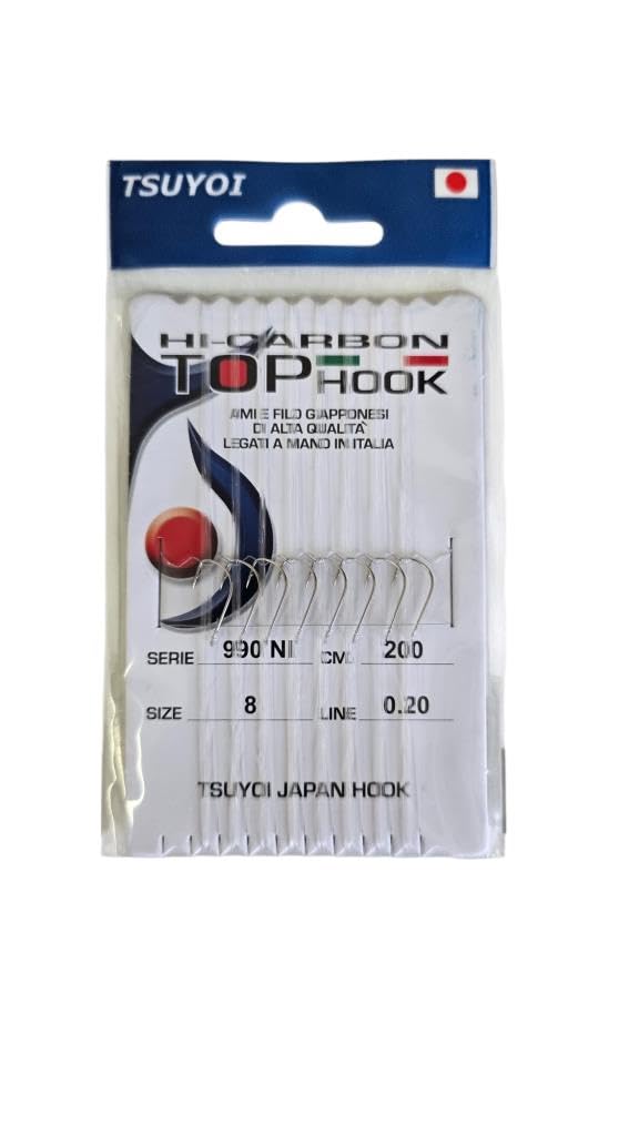 16 Ami da Pesca Gia Legati con Filo Terminale Finale Kit Amo Taglia 4 6 8 0.20 mm 2 m Trota Lago Mare Surfcasting Bolentino