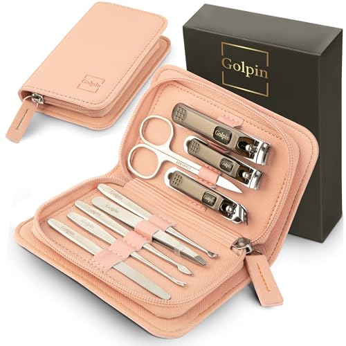 9 Pcs Manicure Set for Women Men & – Stainless Steel Manicure & Pedicure Kit with Travel Nail Grooming Case, Nail Clippers, Cuticle Tools – Gift-Ready Mens Manicure Kit & Womens Grooming Set