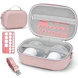 Wearable Breast Pump Bag Carrying Case for Momcozy & Willow, Use with Hands Free Wearable Breast Pumps for eufy Security/Medela/Bluefair, Travel Pumping Bag with Nipple Ruler & Removable Tray(Holds 2)