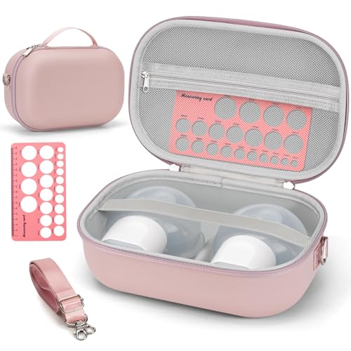 Wearable Breast Pump Bag Carrying Case for Momcozy & Willow Use with Hands Free Wearable Breast Pumps for eufy Security/Medela/Bluefair Travel Pumping Bag with Nipple Ruler & Removable Tray(Holds 2)