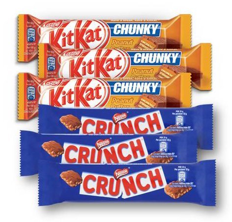 Kit kat peanut butter 3x42g Nestle crunch 3x33g