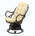 Java Lounge Swivel Rocking Chair with Cream Cushion Natural Rattan Wicker Handmade, Dark Brown
