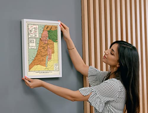 Palestine In The Time Of Jesus Map Wall Art Poster - Bible Timeline Chart Map Poster / Bible Maps Wall Decor / Vintage Map Wall Art - Scriptural Index On A Map Of Palestine - Bible Study Map Wall Art (24 X 36) #TOP6