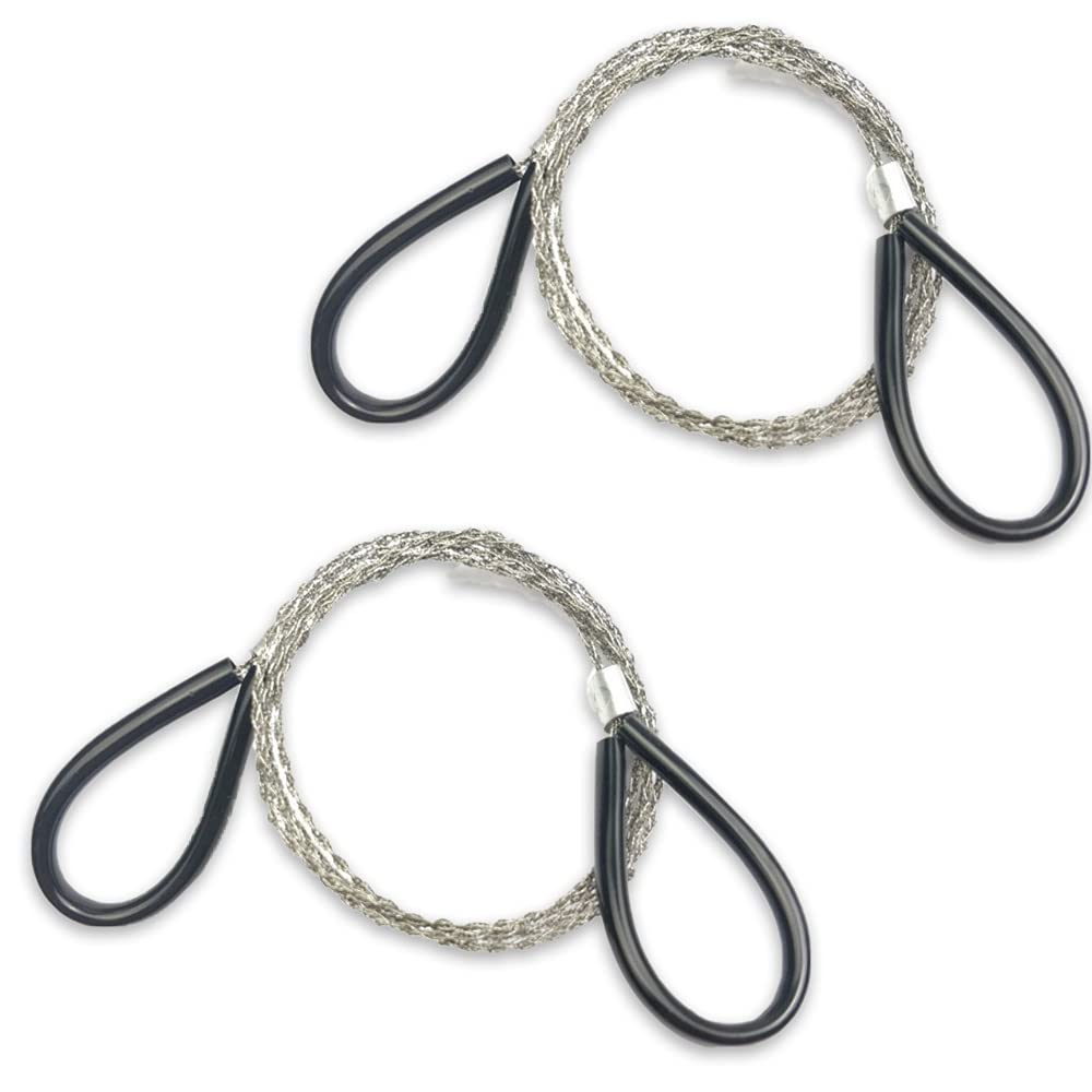 2 Pieces Pocket Wire Saw - 72cm Leather Wire Rope Mini Saw for Outdoor Camping, Gardening, Tree Branch, Wood Cutting