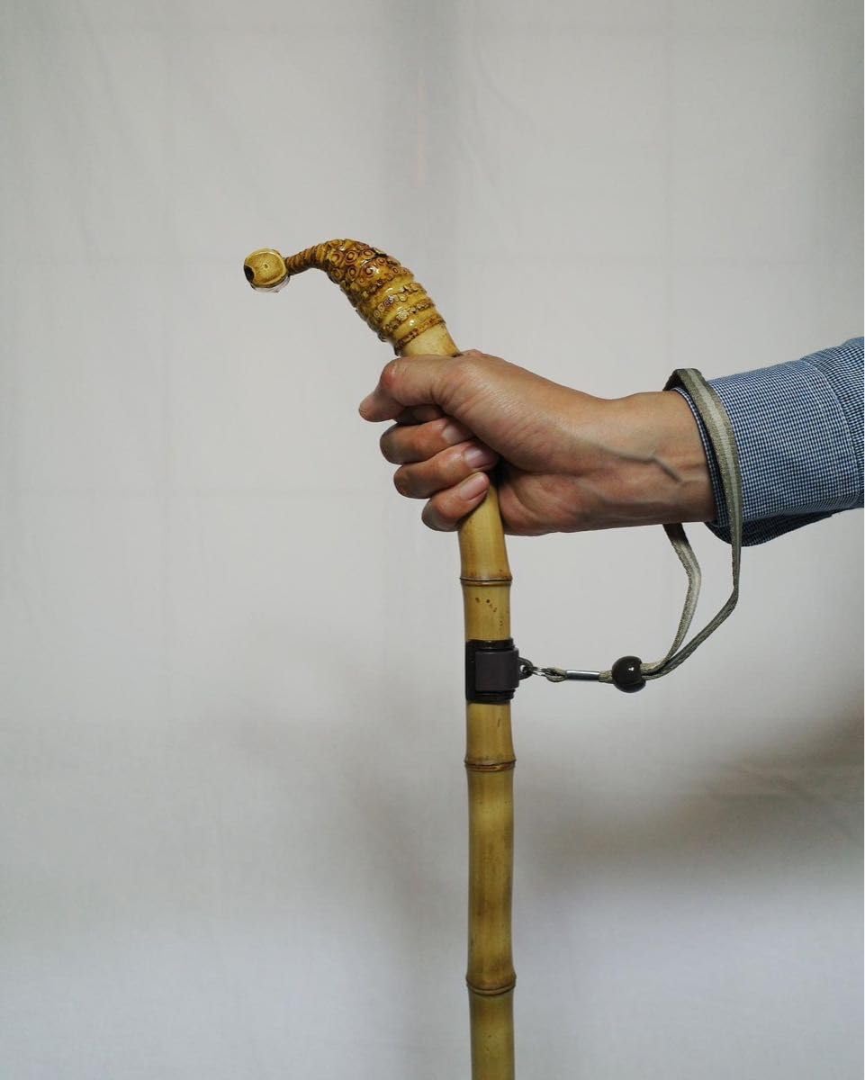 根鞭　ステッキ　竹　杖　アンティーク　ねぶち　曲がり竹 根鞭ステッキ竹杖アンティークねぶち曲がり竹